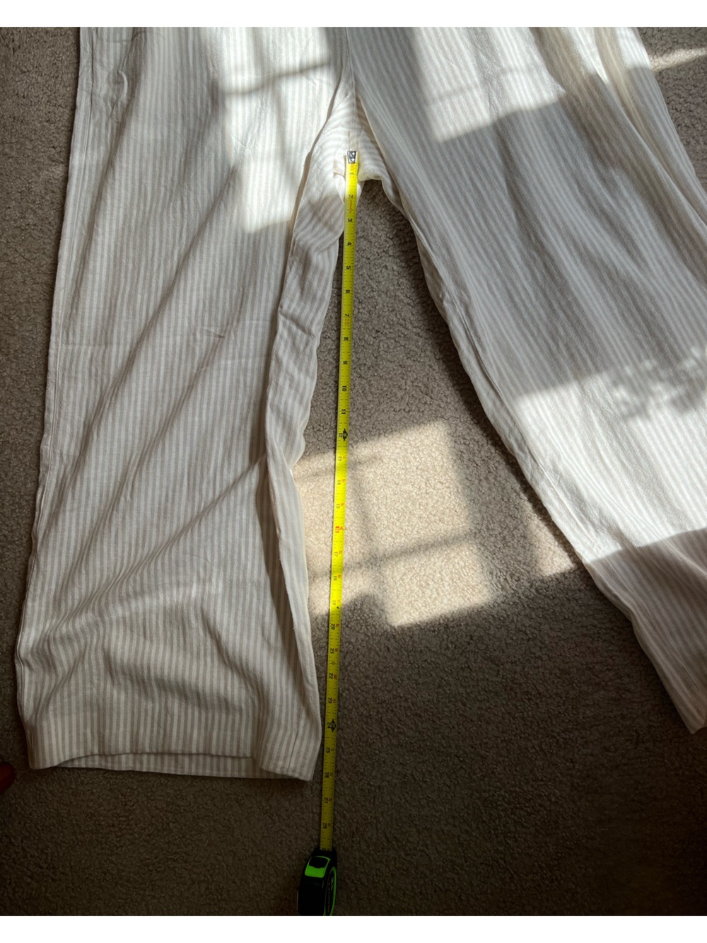 NWT Old Navy High-Waisted Linen-Blend Super Wide-Leg Pants in White Strip - Picture 10 of 13